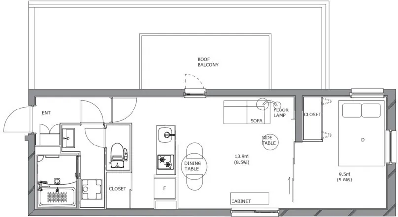 Hmlet Yoyogi Uehara - Floor Plan - ["Plan", "Technical drawing", "Diagram"]