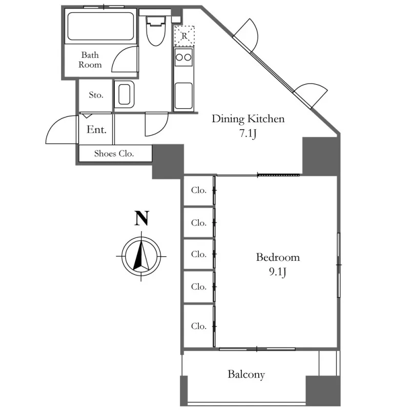 KDX Residence Nishiazabu - Floor Plan - ["Slope", "Schematic", "Rectangle"]