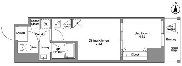 Daffitto Kinshicho - Floor Plan - ["Diagram"]
