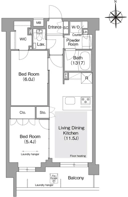 Comforia Liv Bunkyo Gokokuji - Floor Plan - ["White", "Floor plan", "Diagram"]