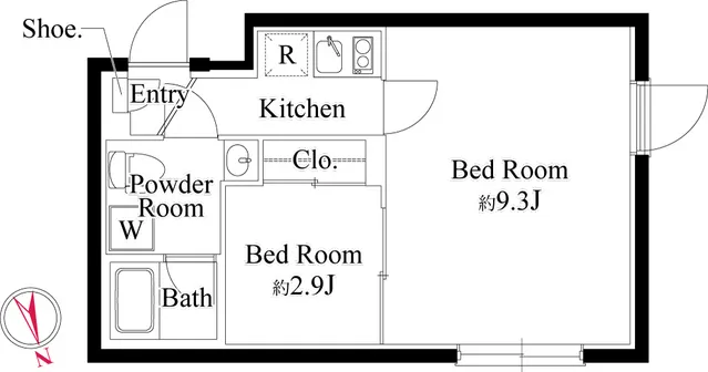 Project Kita-Shinjuku - Floor Plan - ["White", "Plumbing fixture", "Diagram"]