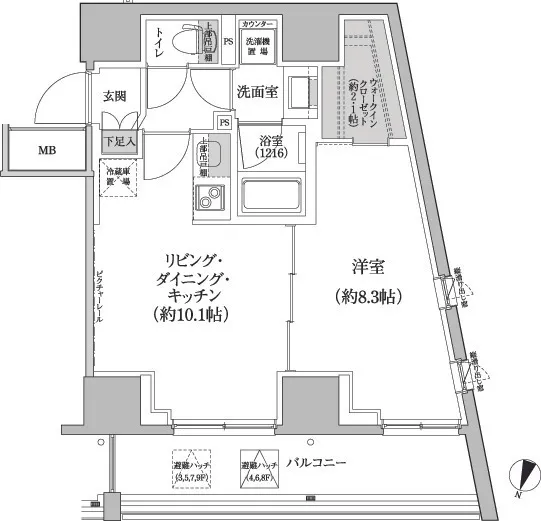 Park Habio Shibuya Honmachi Residence - Floor Plan - ["Floor plan", "Plan", "Diagram"]