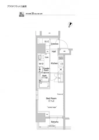 Proud Flat Mitsukoshimae - Floor Plan - []