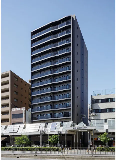 Myupure Sugamo Station - Exterior - ["High-rise building", "Brutalist architecture", "Headquarters"]
