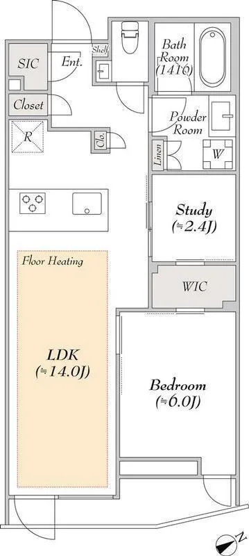 Lumiec Suite Ebisu - Floor Plan - ["White", "Floor plan", "Wood flooring"]