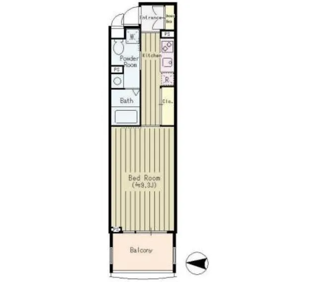 Bonheur Monzen-Nakacho - Floor Plan - ["Rectangle", "Parallel", "Font"]