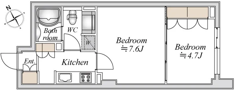 La Douceur Asakusabashi - Floor Plan - ["White", "Plumbing fixture", "Floor plan"]