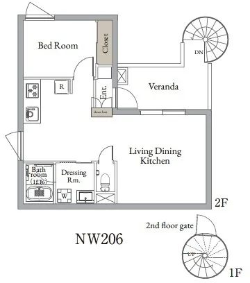 Belle Maison Nakamurabashi North NW - Floor Plan - ["White", "Diagram", "Plan"]