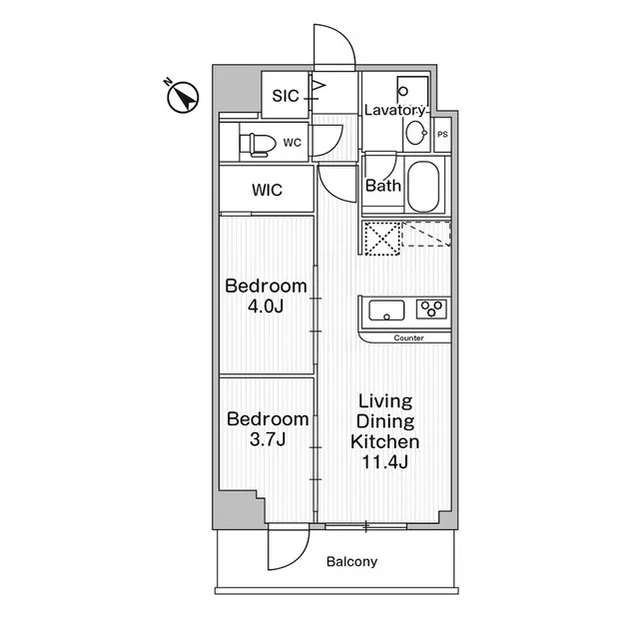 Comforia Live Sugamo - Floor Plan - ["Rectangle", "Font", "Parallel"]