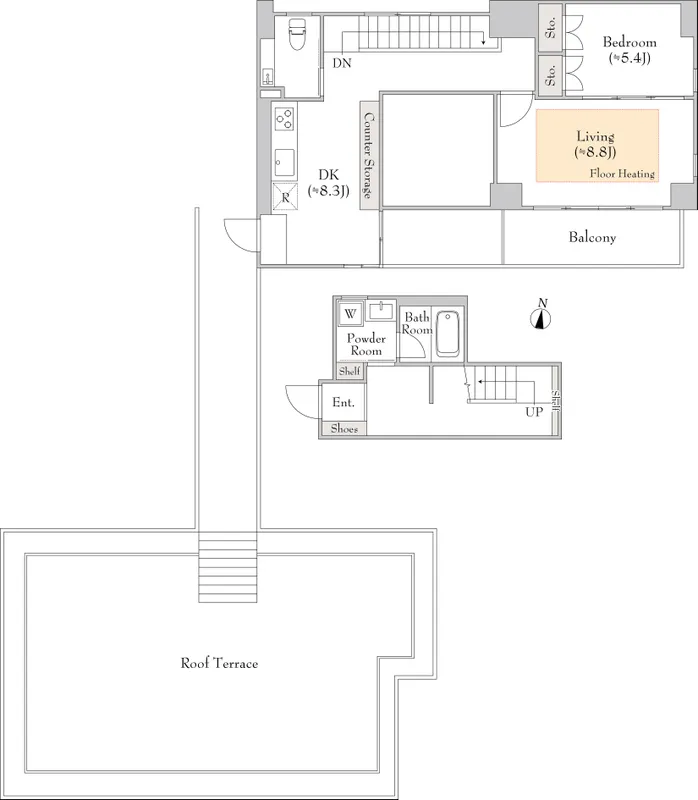 LUMIEC un Sasazuka - Floor Plan - ["White", "Plan", "Schematic"]