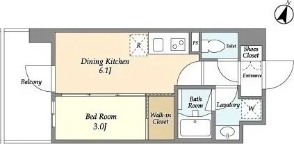 Azur Terrace Meguro Yakumo - Floor Plan - ["Rectangle", "Parallel", "Font"]