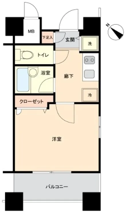 OLIO Ikejiri Ohashi - Floor Plan - ["Apartment", "Tile Flooring"]