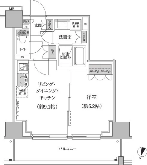 Park Habio Shibuya Honmachi Residence - Floor Plan - ["Schematic", "Rectangle", "Font"]