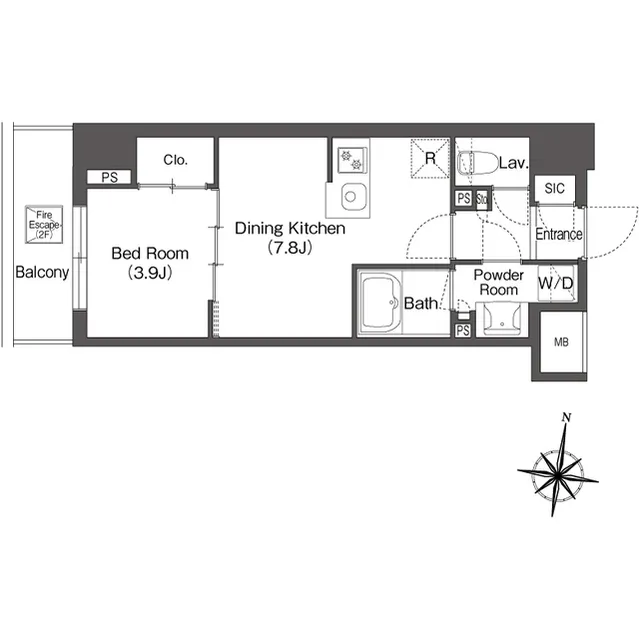 Comforia Morishita Riverside - Floor Plan - ["Rectangle", "Font", "Parallel"]