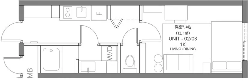 Hmlet Harajuku - Floor Plan - ["Technical drawing", "Diagram"]