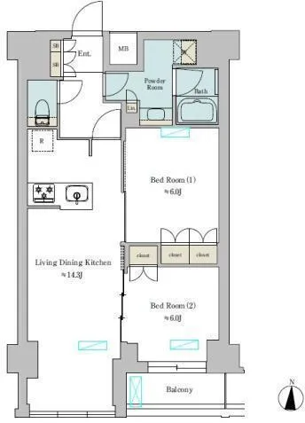 Brillia Ist Ikejiri-Ohashi - Floor Plan - ["Plan", "Diagram", "Floor plan"]