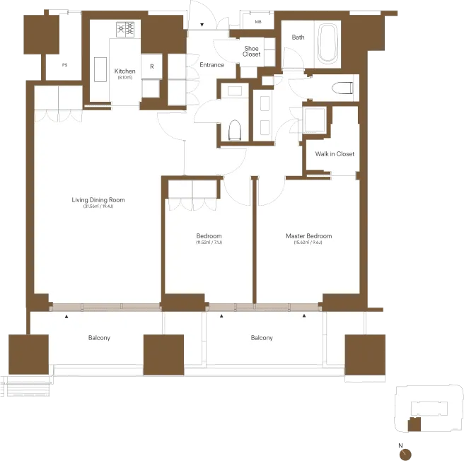 Azabudai Hills Residence A - Floor Plan - ["Floor", "Flooring", "Floor plan"]