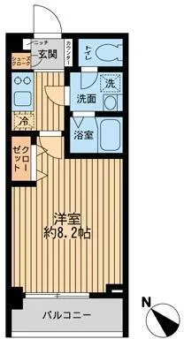 Ecology Toritsu University Residence - Floor Plan - ["Apartment", "Tile Flooring", "Balcony"]