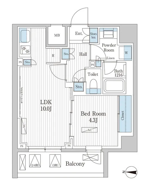 Park Axis Toyocho Residence - Floor Plan - ["Rectangle", "Schematic", "Font"]