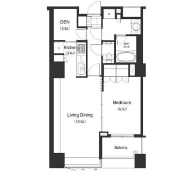 Park Cube Meguro Tower - Floor Plan - ["Rectangle", "Schematic", "Parallel"]