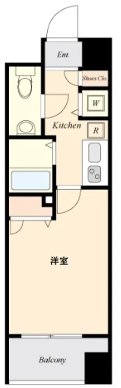 Excellia Nihonbashi Hakozaki - Floor Plan - ["Home Door", "Tile Flooring"]