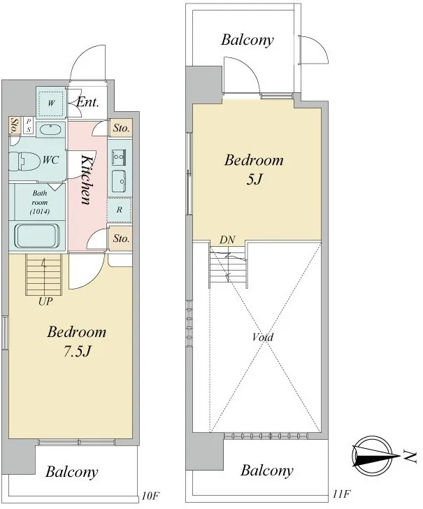 LaSante Kiba Park - Floor Plan - ["Stairs", "Home Door"]