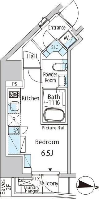Bowflats Shinagawa Canal Side - Floor Plan - ["Rectangle", "Font", "Parallel"]