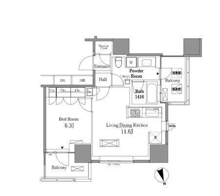 RESIDIA Tower Meguro Fudomae - Floor Plan - ["Schematic", "Slope", "Rectangle"]