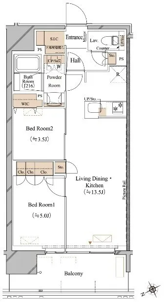 Blanciesta Asakusa Kuramae - Floor Plan - ["White", "Diagram", "Plan"]