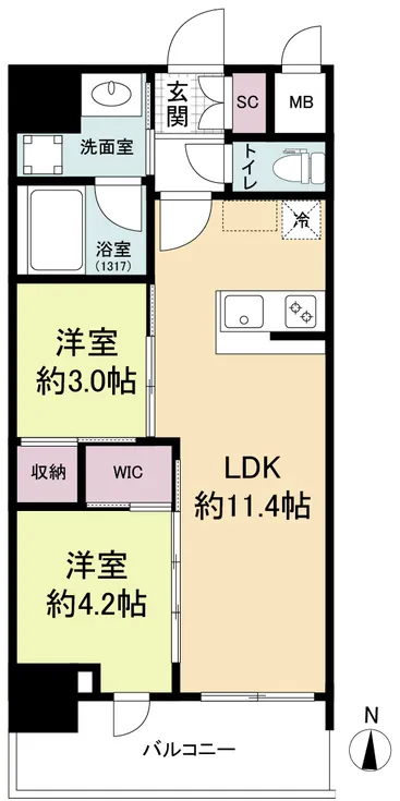 Serenite Fran Umeda - Floor Plan - ["Apartment", "Tile Flooring"]