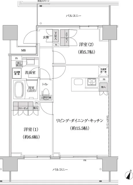 Park Habio Shibuya Honmachi Residence - Floor Plan - ["Schematic", "Rectangle", "Font"]