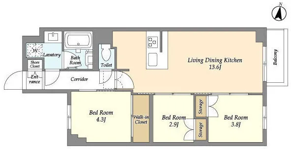 Asyl Court Nerima Nakamurabashi - Floor Plan - ["White", "Diagram", "Floor plan"]