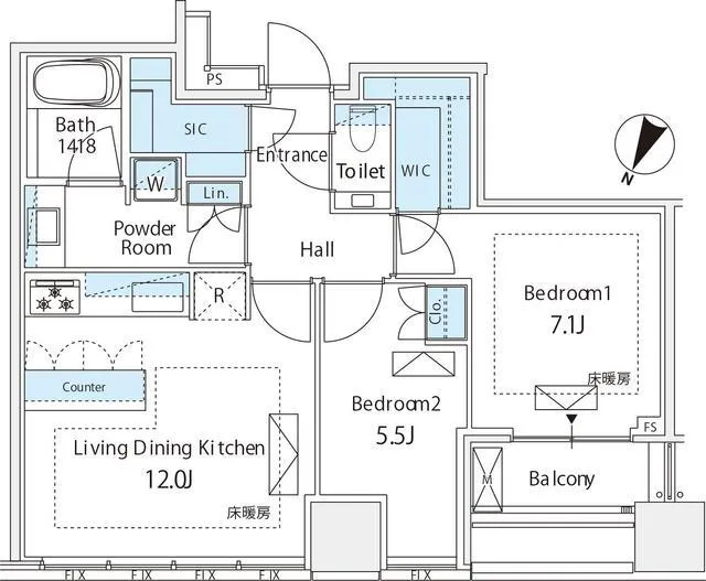 Premist Tower Shirokane Takanawa - Floor Plan - ["Font", "Rectangle", "Parallel"]