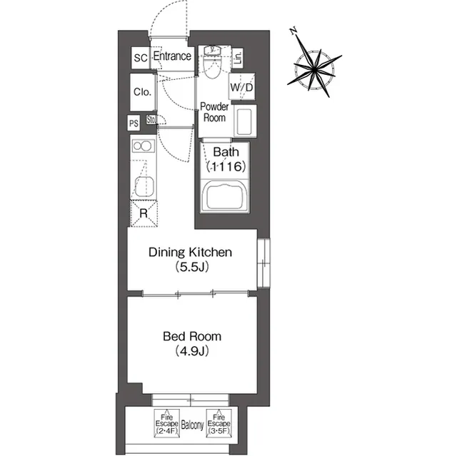 Comforia Kamimeguro - Floor Plan - ["Rectangle", "Parallel", "Handwriting"]