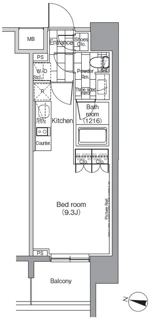 Park Habio Ebisu - Floor Plan - ["Rectangle", "Line", "Parallel"]