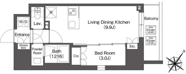 Myupure Sugamo Station - Floor Plan - ["White", "Diagram", "Floor plan"]