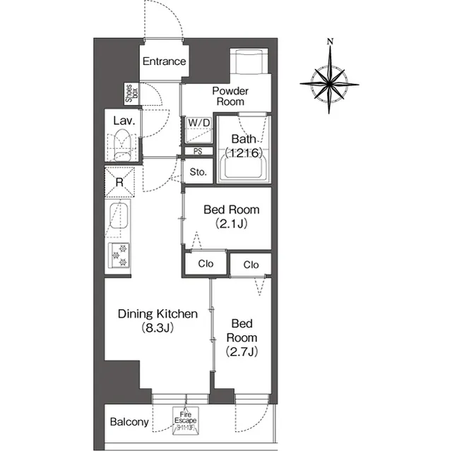 Comforia Liv Nishi-Kamata - Floor Plan - ["Rectangle", "Font", "Parallel"]