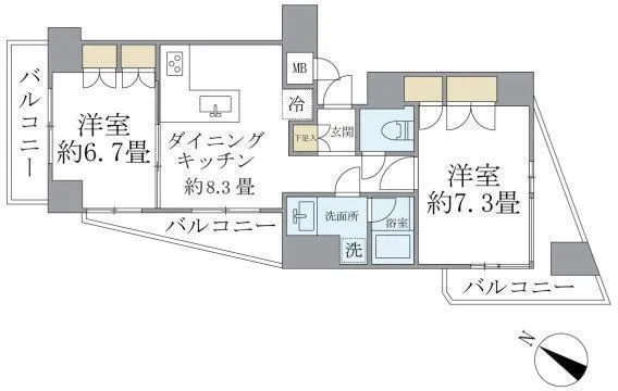 KDX Residence Nihonbashi Hakozaki - Floor Plan - ["Diagram", "Wood flooring", "Floor plan"]