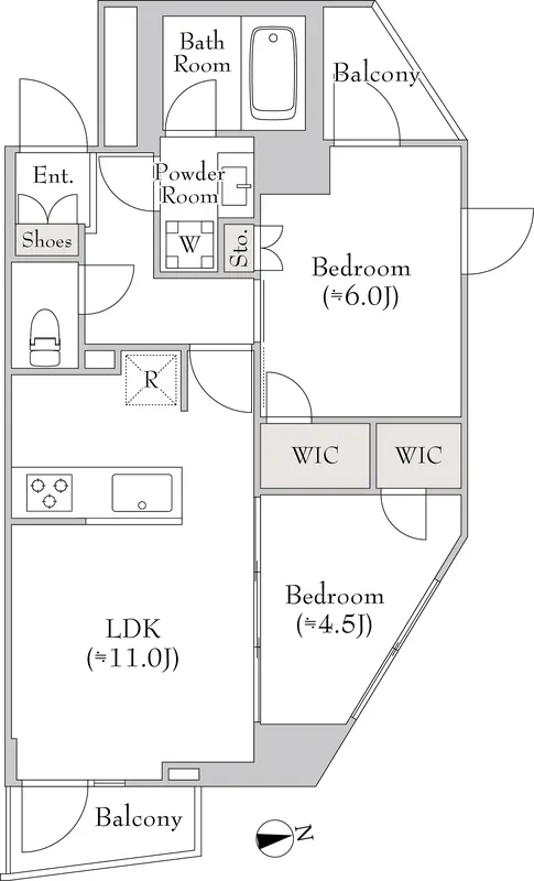 Lumique Omori - Floor Plan - ["Design", "Tile Flooring"]