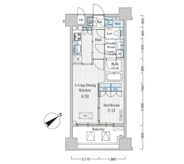 MFPR Court Akasakamitsuke - Floor Plan - ["Floor plan", "Plan", "Diagram"]