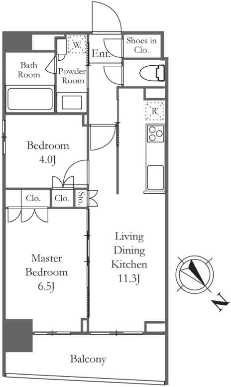 TS-COURT Nihonbashi Hamacho - Floor Plan - ["White", "Diagram", "Technical drawing"]