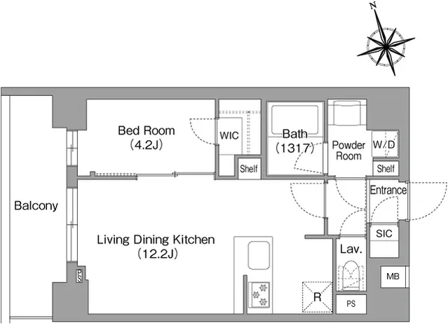Comforia Liv Hatchobori - Floor Plan - ["White", "Diagram", "Plan"]