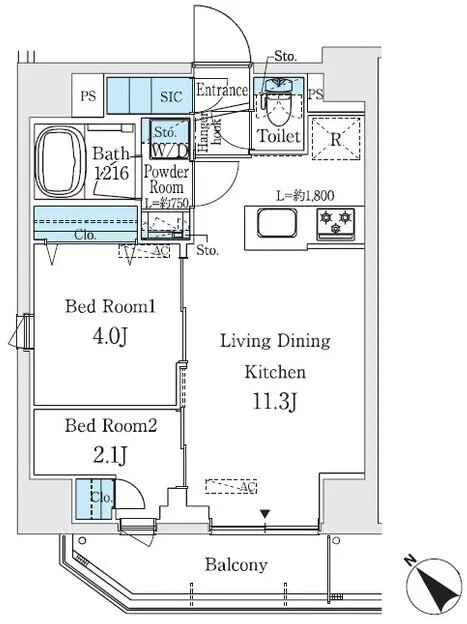 Prime Bliss Sugamo - Floor Plan - ["White", "Diagram", "Plan"]