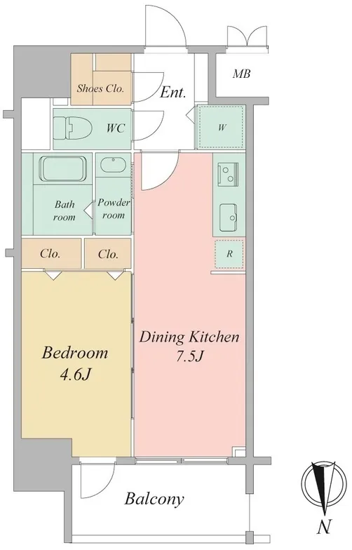 BLAU Honmachi Higashi - Floor Plan - ["Tile Flooring"]