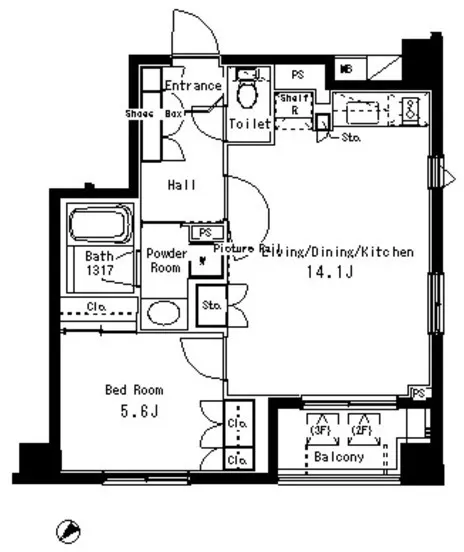Park Axis Roppongi Hinokicho Koen - Floor Plan - ["Plan", "Diagram", "Floor plan"]