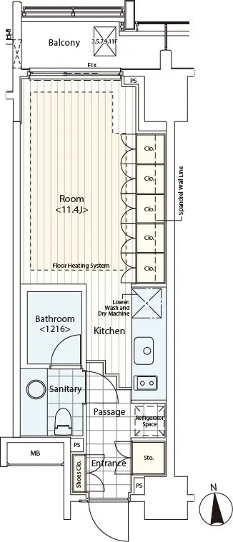 Castalia Azabujuban Ⅱ  - Floor Plan - ["Rectangle", "Slope", "Font"]