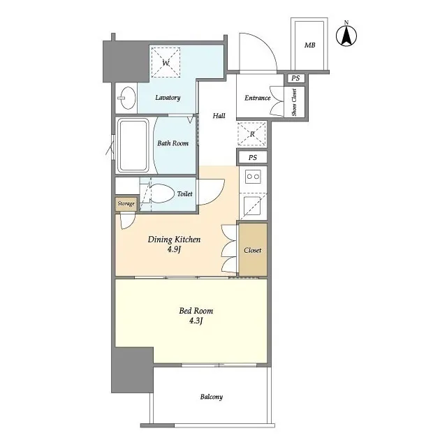 ORME COURT NIPPORI EAST - Floor Plan - ["Schematic", "Rectangle", "Parallel"]