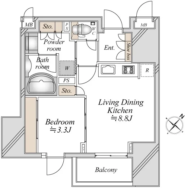 La Douceur Sugamo - Floor Plan - ["Rectangle", "Parallel", "Schematic"]