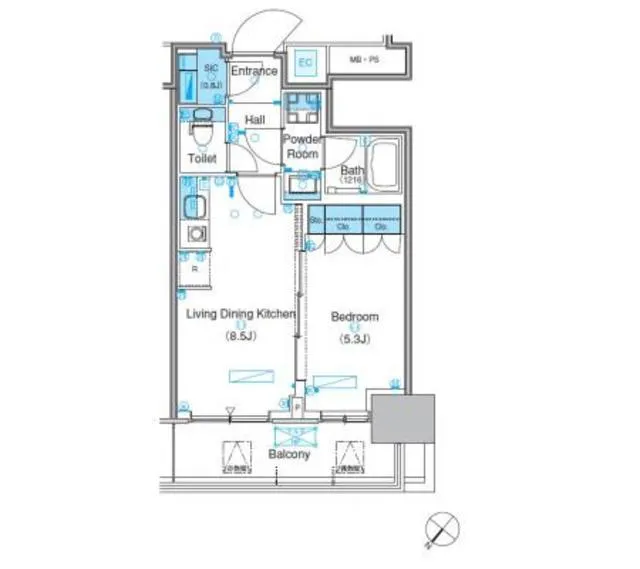 Park Axis Toyosu Canal - Floor Plan - ["Rectangle", "Map", "Schematic"]