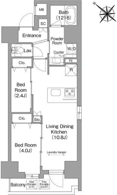 Comforia Liv Kayabacho - Floor Plan - ["White", "Diagram", "Technical drawing"]